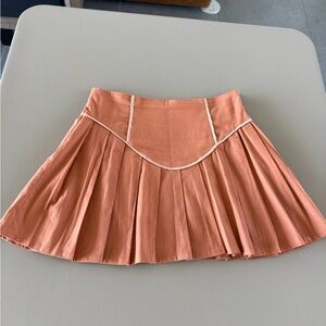 Listicle Terracotta Pleated Skirt